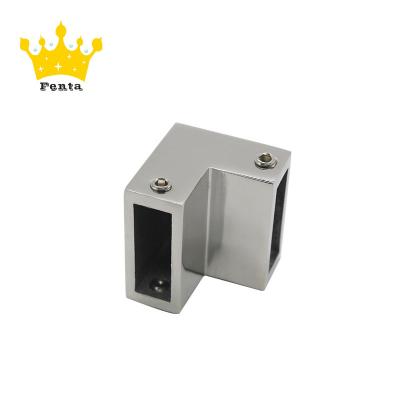 China Easy Installation FENTA D308 Stainless Steel Connector Shower Door Square Tube Glass Flange Connector for sale