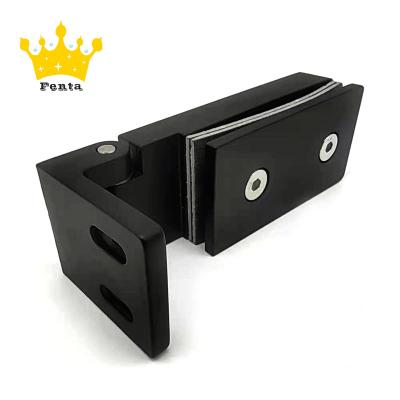 China FENTA B109 Traditional SUS 304 Shower Door Hinge Stainless Steel Shower Door Glass Hinge Black Flange for sale