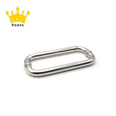 China Fenta G104 Accessories Modern Glass Double Holes Polish Chrome Shower Screen Glass Door Handle for sale