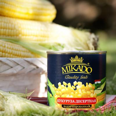 China Mikado Brand Chinese Canned Corn Vacuum Packing In Tins Kernel Sweet Corn In Can 2650ml 850ml 425ml for sale