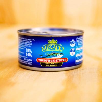 China Mikado Brand Canned Chinese Tuna in Brine or Vegetable Oil for sale