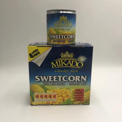 China Mikado Brand Chinese Canned Corn In Box 150g Vacuum Packing for sale