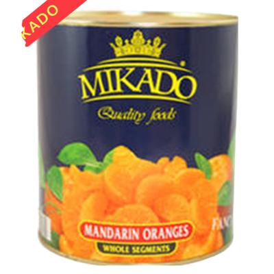 China Mikado Canned Fresh Pack Canned Tangerine Whole Segments and Broken Segments in Light Syrup for sale