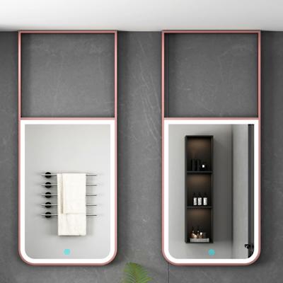 China Illuminated Factory Wall Mounted Frameless Lighted Rectangular Square Bathroom Led Mirror Shower Mirror for sale