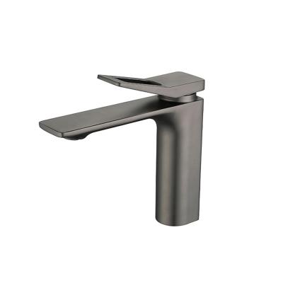 China Other Manufacture Brass  Hot Cold Faucet Single Handle Matte Black Health Water Sink Bathroom Basin Faucet for sale