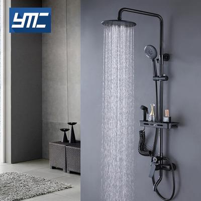 China With Slide Bar Modern Hot Sale Wall Mounted Bathroom Bath Rain Shower Set 304 Stainless Steel Bathroom Shower Set shower head for sale