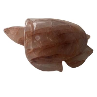 China Africa Hand Carved Natural Crystal Rose Quartz Tortoise Animals Stone Home Decor Aquarium Crafts Small Decoration LC081404 for sale