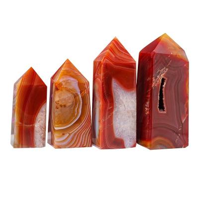 China Europe Factory Wholesale Crystal Tower Carnelian Flower Agate Tower Healing Crystal Stone Quartz LC081602 for sale