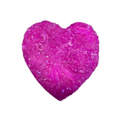 China Wholesale Europe Heart Crystal Cluster Specimen With Titanium Rock Coated Quartz Geode Decorative Stone Figurine For Home Decor Gift for sale