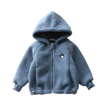 China Warm Windproof Fleece Hoodies Clothes Toddler Babies Shear Jacket Plush Jackets For Kids Tops Clothes For Baby Boy Girls for sale