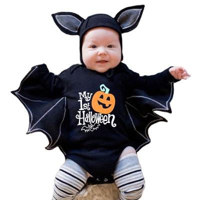 China Newbron Autumn Baby Cosplay Onesie Child 100% Cotton Pumpkin Costume Infant Long Sleeve Clothes Halloween Romper for sale