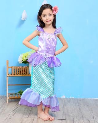 China Mermaid Ariel Princess Dress Cosplay Little Bride Girls Costumes For Baby Kids Mermaid Dress Children Halloween Clothing for sale