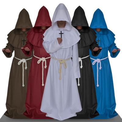 China Priests and Christian Church Medieval Priest Robe Monks Cloak Polyester Halloween Wizard Ancient Costume Cosplay Monk Costume for sale