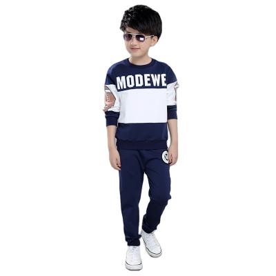 China Amazon Casual Smart Sell Kids Clothes Autumn Boy Casual Suits Boys Clothes Long Sleeve Kids Printing Pullover Two Piece Set for sale