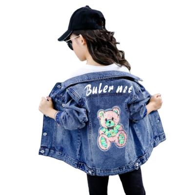 China Girls Denim Coats Spring Kids Jackets Windproof Girls Clothes Cartoon Coat Embroidery Kids Clothing For Girls for sale