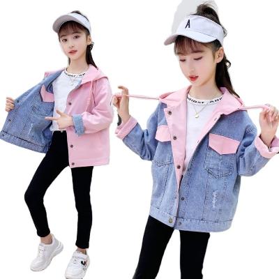 China Girls Denim Clothes Cotton Clothes Windproof Girls Coat Children's Jacket Girls Winter Coat for sale