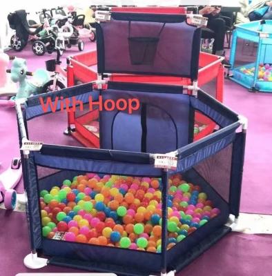 China Large Same Hexagonal Baby Pit Playground Safety Fence Indoor Fabric Ball Princess Play Yard Kids Playpens With Circle for sale