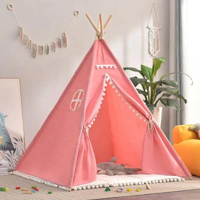 China Dots Design Luxury Indian Teepee Soft Home Tent Cotton Fabric Cotton Tent Toys Baby Indoor Kids Play Tent for sale