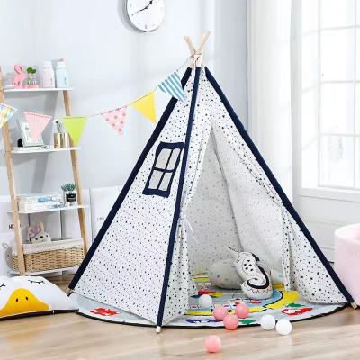 China Softly 2023 Large Baby Teepee Teepee Tent Cotton Indian Starry Cloth Kids Toy Tent Indoor Play With Light for sale