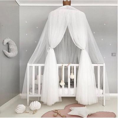 China 2023 PORTABLE Kids Bed Canopy Mosquito Net Around Princess Crown Round Dome Bed Curtain Kids Bedding Sets for sale