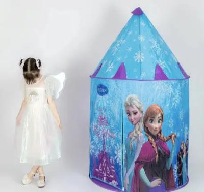 China New Indoor Teepee Tent Frozen Snow Castle Princess Frozen Snow Castle Kids Soft Sleeping Baby Pop Up Playhouse for sale