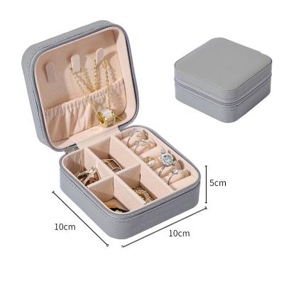 China New Fashion Earrings Box Portable Jewelry Storage Case PU Leather Small Jewelry Boxes for sale