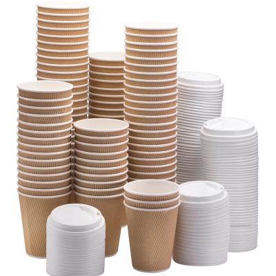 China Ripple Wallpaper Coffee Paper Cup Custom Printed Disposable Paper Cup for sale