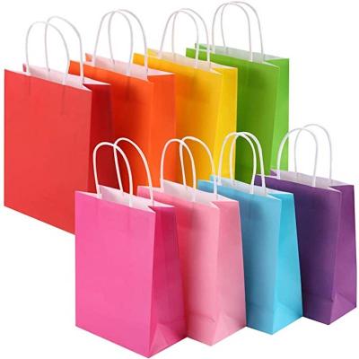 China Customized Recyclable Kraft Paper Pink Black White Brown Paper Bags Take Away Food Bag Shopping Bag for sale