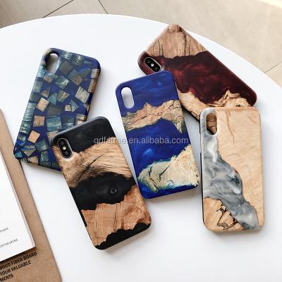 China Europe gdfatree Uniqueness Knot Resin Wood Phone Case For Compatible Apple iPhones Brand, Fashion Phone Case Luxury Sparkle Bling for sale