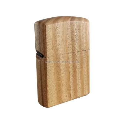 China Sports natural creative carved wood lighter cover FT-929 for zippo case for sale