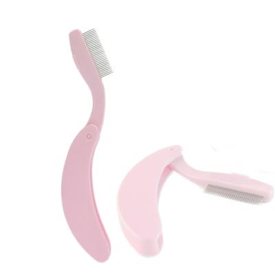 China Mini Folding Eyelash Brush Folding Eyelash Brush Pink Eyelash Brush Comb Private Label Eyelash Comb Brush for sale