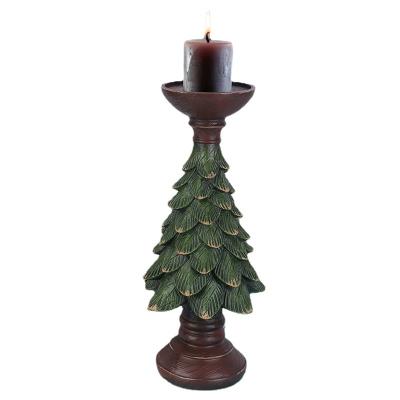 China Europe Christmas Tree Candle Holder Craft Filler Resin Figure Resin Crafts For Home Decoration for sale