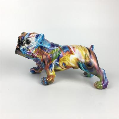 China Europe Sublimation Rainbow Resin Dalmatian Craft Home Decoration Animal Carvings Modern Wooden Dog Sculpture Dog Sculpture for sale