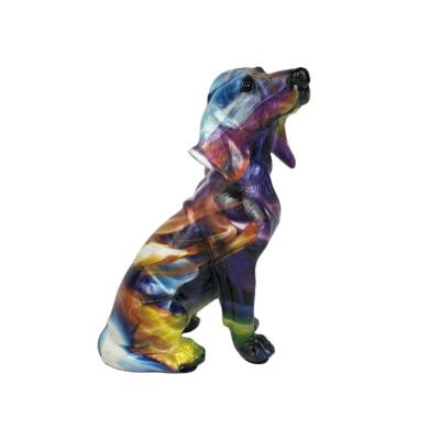 China Rainbow Custom Heat Transfer Dog Figurine Europe Foo Dogs Sculpture Home Decor Cute Dogs for sale