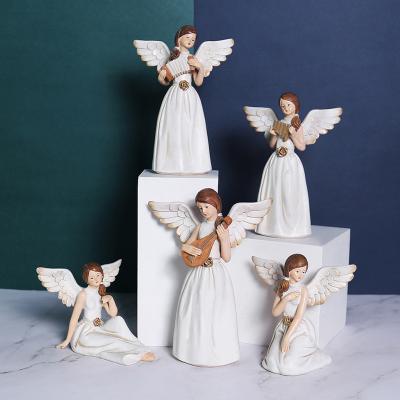 China American Europe music resin angel wings craft resin craft guardian angel resin craft angel for sale