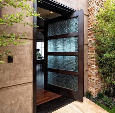 China Modern American Pivot Door With Glass Inserts Total Solution For Projects for sale