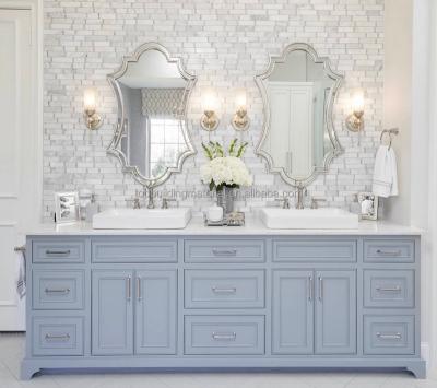 China 2018 Custom Light Blue French Double Sink Vanity Sale for sale