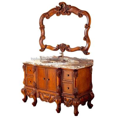 China 2018 100% New Style European Solid Wood Vanity Cabinet CLASSIC European Royal Bathroom for sale