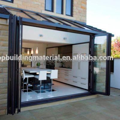 China Australian Standard Dining Room Folding Exterior Aluminum Glass Bifold Door for sale