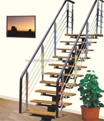 China Residential/Commercial Modern Simple Straight Smooth Staircase Steel Design for sale