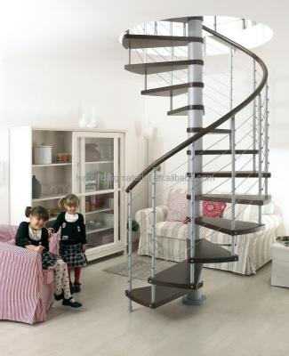 China Spiral Staircase Residential/Commercial Interior Steel Wooden Staircase Staircase for sale