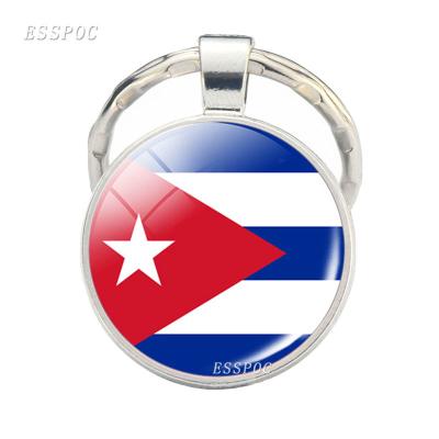 China Trinket North America Canada America Mexico Jamaica Bahamas Cuba Costa Rica Barbados Glass Dome Keychain Crystal Promotion Flag Pendant for sale