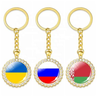 China Fashional Souvenir Gifts National Flag Rhinestone Car Key Chain South Asia Bangladesh Bhutan India Maldives Nepal Pakistan Sri Lanka Gold Key Chain for sale