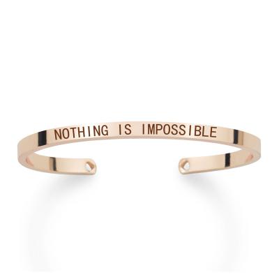 China Fashion Fashion Jewelry For Men And Women Engraved All Words Slap Bracelet For Gifts for sale