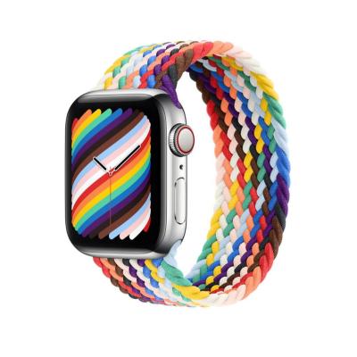 China Elastic Nylon Braided Solo Loop Strap For Apple Watch Band 44 Nylon Elastic Strap iWatch 3 44mm 40mm 45mm 41mm 42mm 38mm 4 5 Se 6 7 for sale