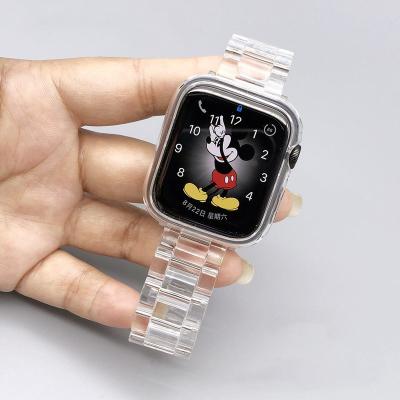 China Newest Plastic Strap For Apple Watch Band Series Se 7 6 5 4321 Transparent For Iwatch Strap 38mm 40mm 42mm 44mm Watch Band Accessories for sale