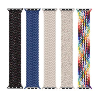 China 1:1 Elastic Nylon Official Braided Solo For Apple Watch Band 44mm 40mm 45mm 41mm 42mm Nylon 3 Strap iWatch 3 Series 4 5 SE 6 7 Strap for sale