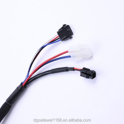 China Electronic Customized Male Female connector 4P 8P terminal extension wire electronic harness with Fabric sleeve for sale