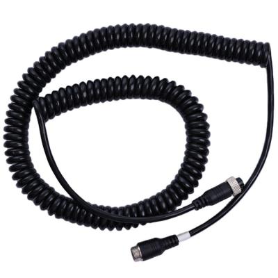 China Electronic Customized Electrical Spring Spiral Coiled Wire Aviation head truck and trailer Cable for sale