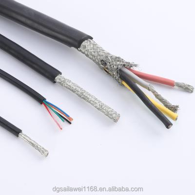 China Electronic Custom Copper Conductors Unshielded / Shielded PVC TPEE PUR Oil Abrasion Resistant Flexible Industrial Robot Drag Chain Cable for sale